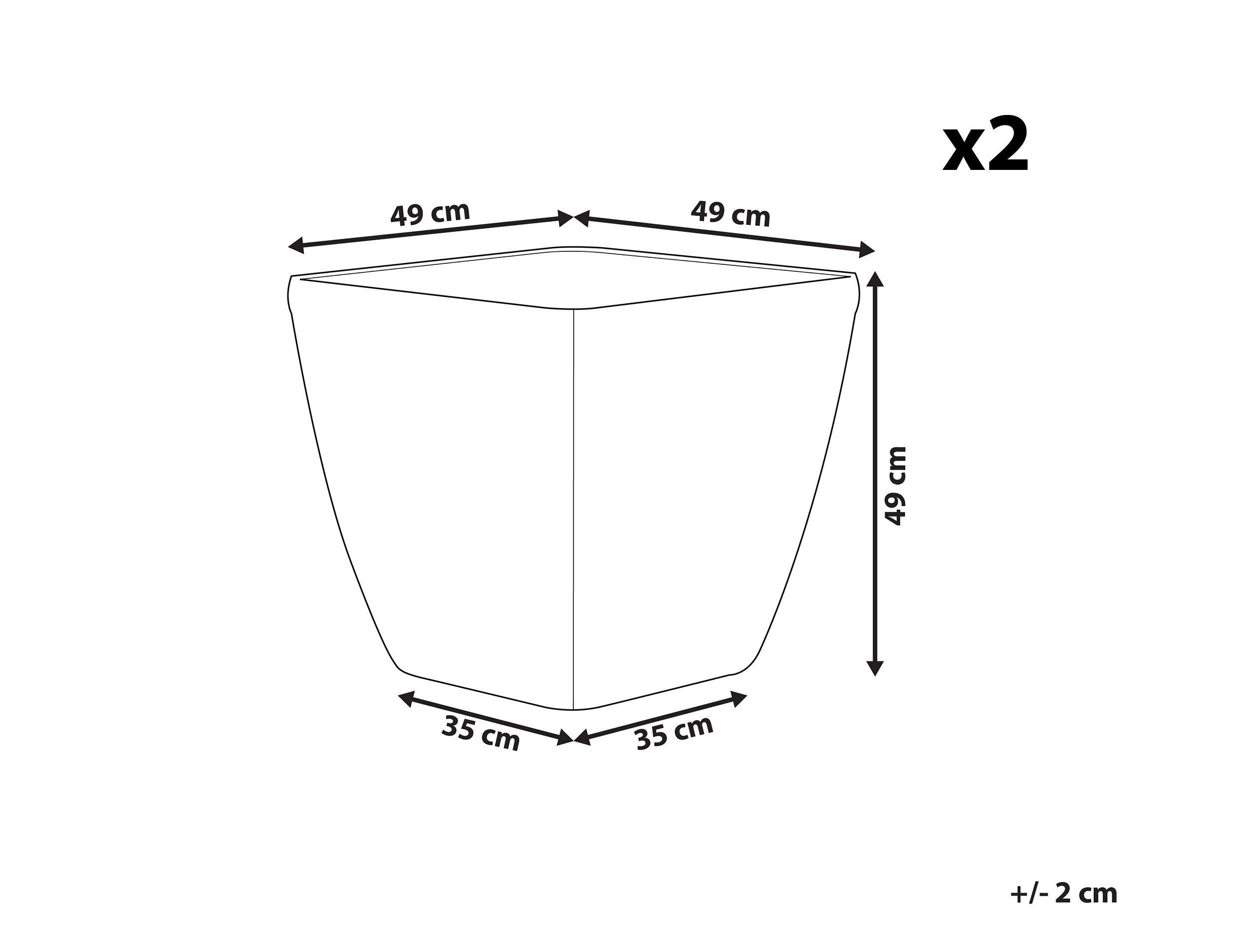 Beliani Lot de 2 pots de fleurs en Mélange de pierre Moderne ASTRAS  