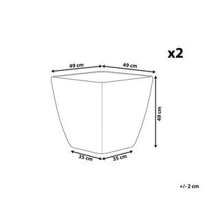 Beliani Set mit 2 Blumentöpfen aus Steingemisch Modern ASTRAS  