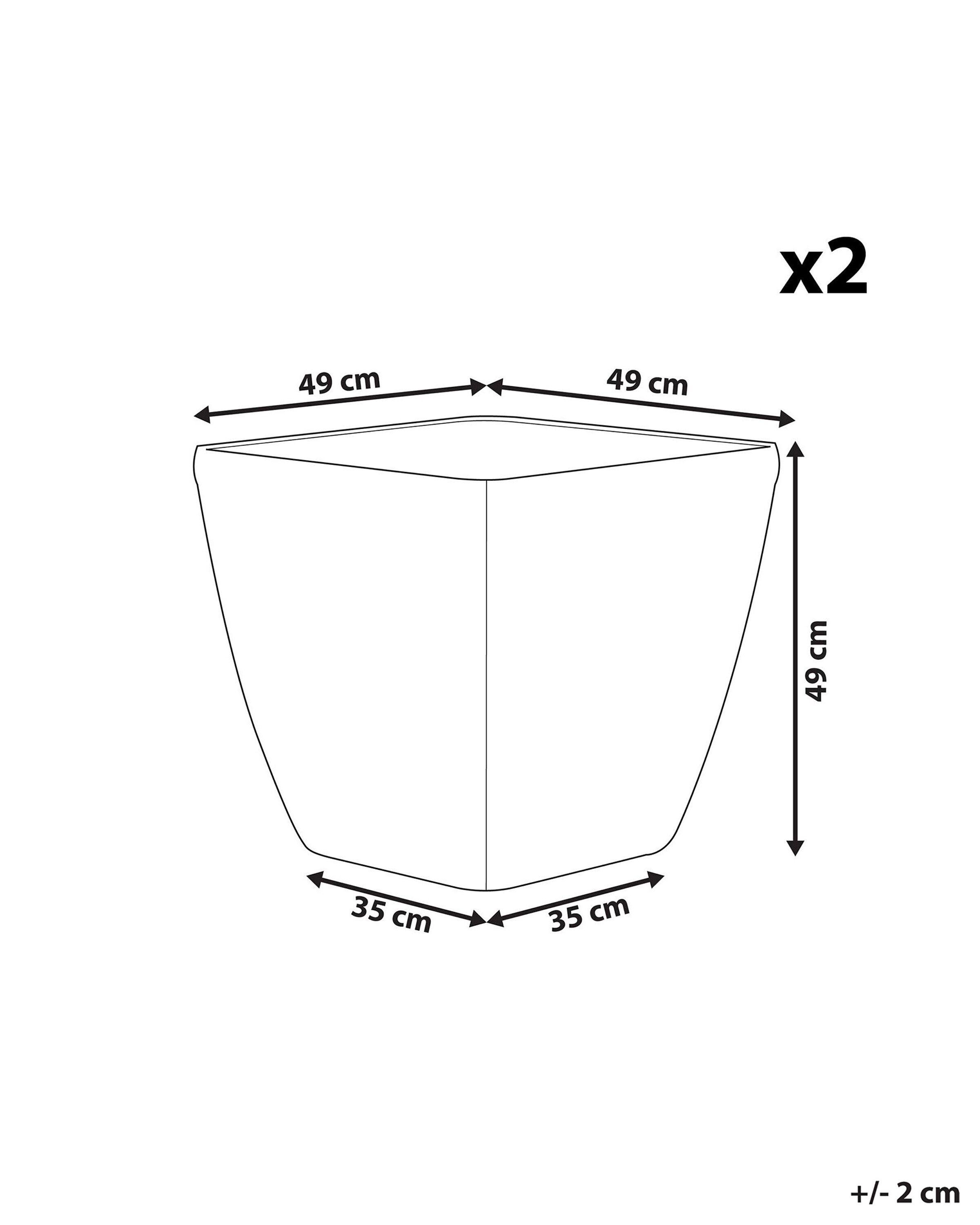 Beliani Lot de 2 pots de fleurs en Mélange de pierre Moderne ASTRAS  