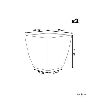 Beliani Lot de 2 pots de fleurs en Mélange de pierre Moderne ASTRAS  