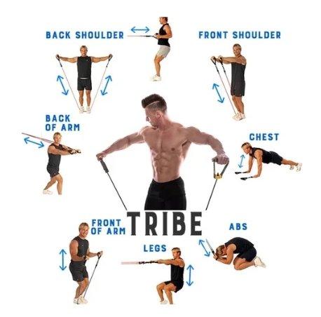 SwissGym  Resistance Band Fitness Band Doorgym Widerstandsbänder Set mit 11 Teilen 