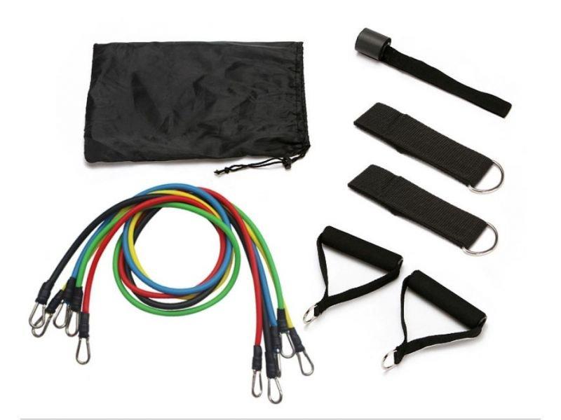 SwissGym  Resistance Band Fitness Band Doorgym Widerstandsbänder Set mit 11 Teilen 