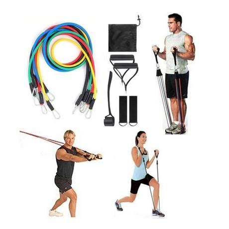 SwissGym  Resistance Band Fitness Band Doorgym Widerstandsbänder Set mit 11 Teilen 
