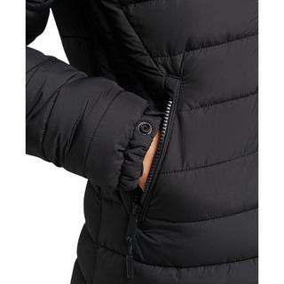 Superdry Piumino lungo leggero con cappuccio e finta pelliccia  