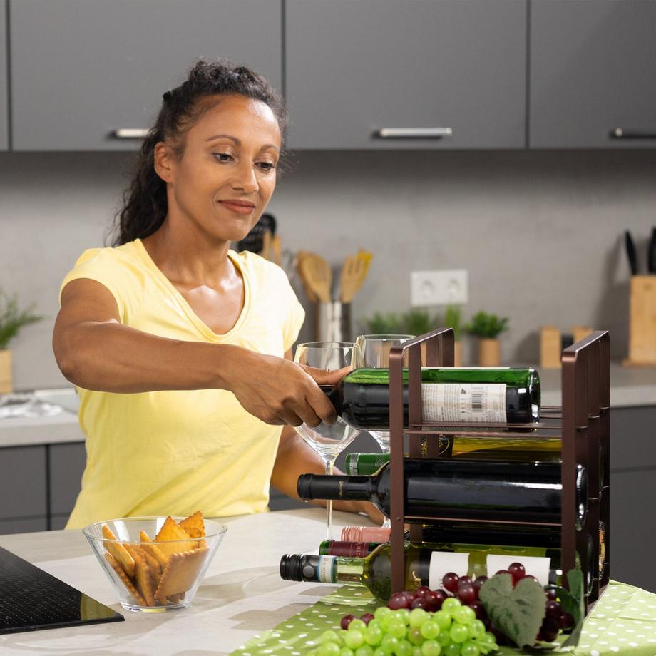 Northix Casier à vin en métal pour 9 bouteilles  