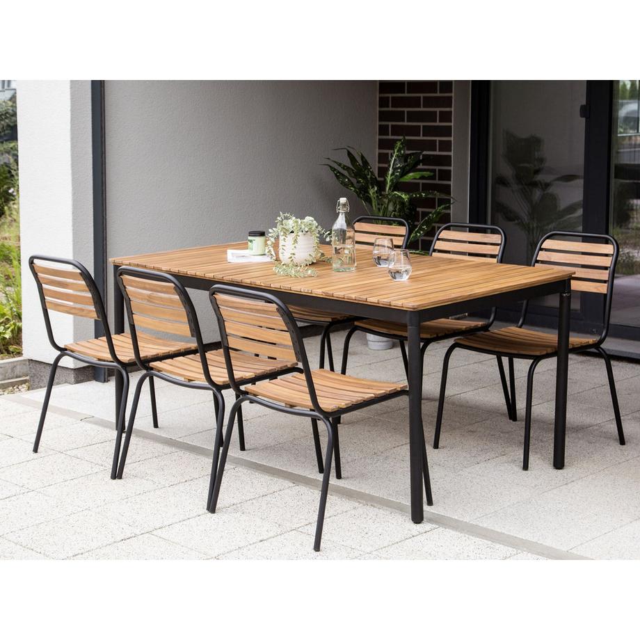 Beliani Set da pranzo per 6 persone en Legno d'acacia Rustico VALLESE  