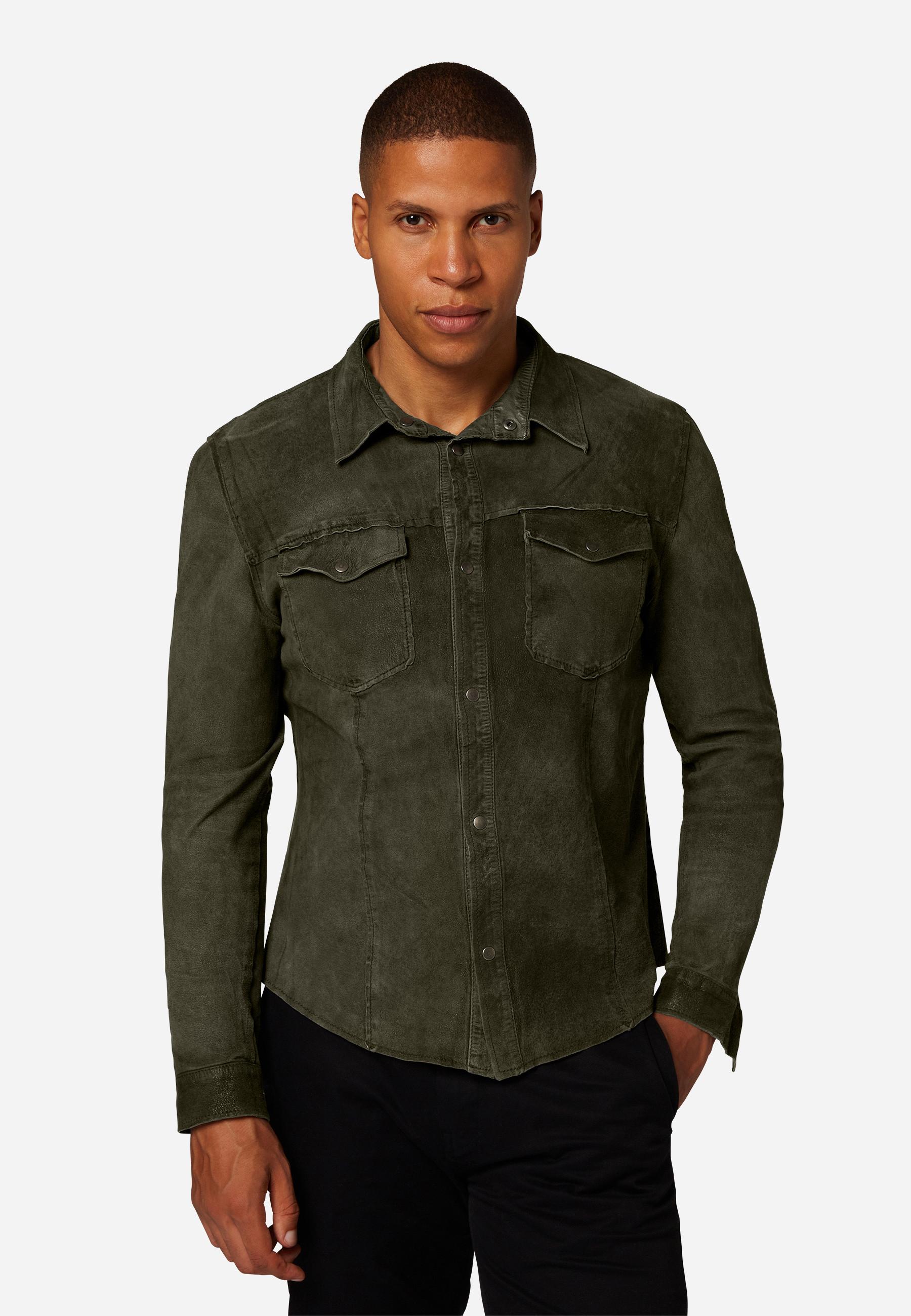 RICANO  Chemise en cuir pour homme - Chemise réversible 