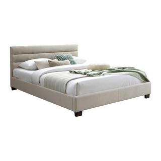 Vente-unique Letto 140 x 190 cm Tessuto Beige + Materasso  - FAUSTIN  