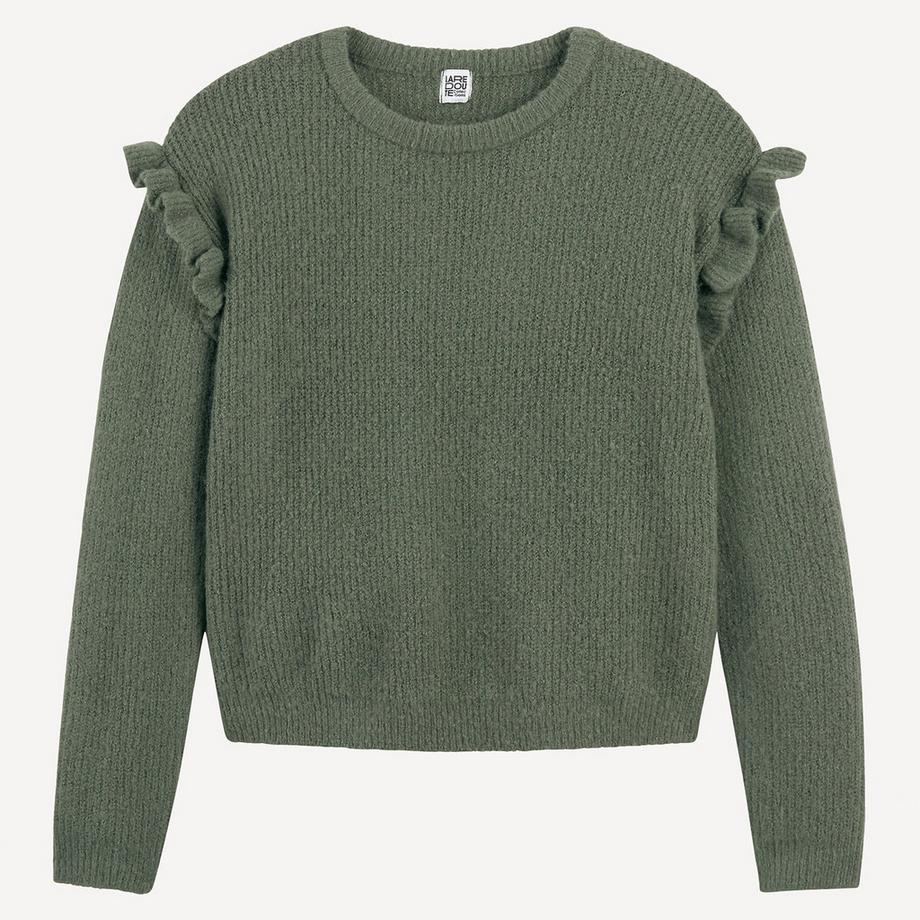 La Redoute Collections  Feinstrick-Pullover mit Rundhals und Volants 