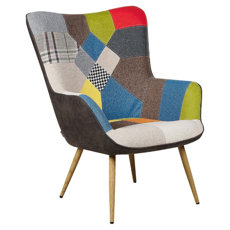 Beliani Fauteuil à oreilles en Tissu Rétro VEJLE  