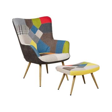 Fauteuil à oreilles en Tissu Rétro VEJLE