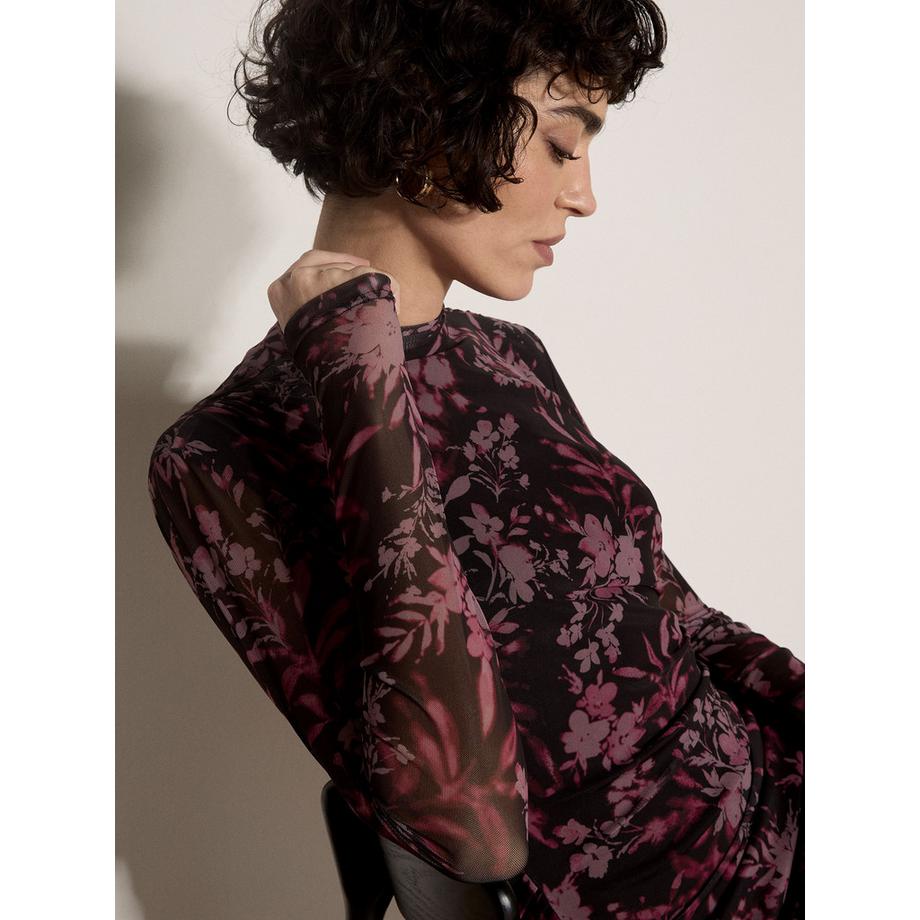 APRICOT Abito midi in maglia floreale  