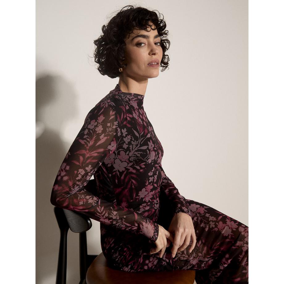 APRICOT Abito midi in maglia floreale  
