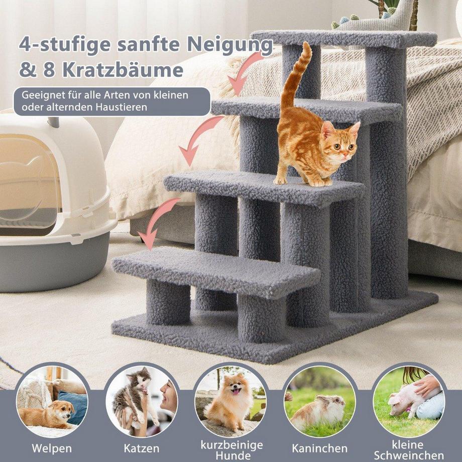 Northix  Scale per animali che si arrampicano sull'albero per gatti per gatti fino a 25 kg 61 x 41 x 60 cm grigio 