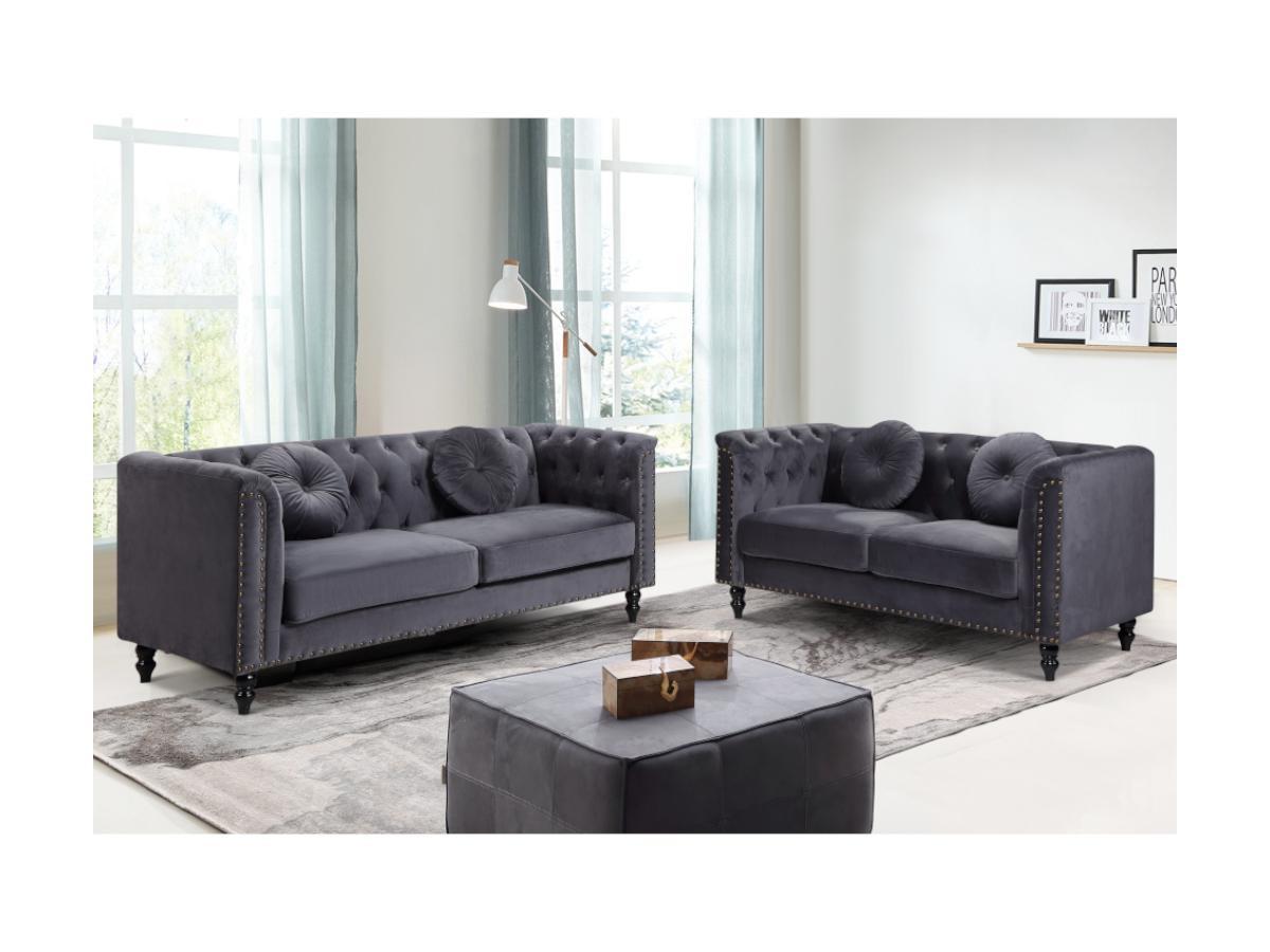 Vente-unique 2SitzerSofa TURNER Samt  