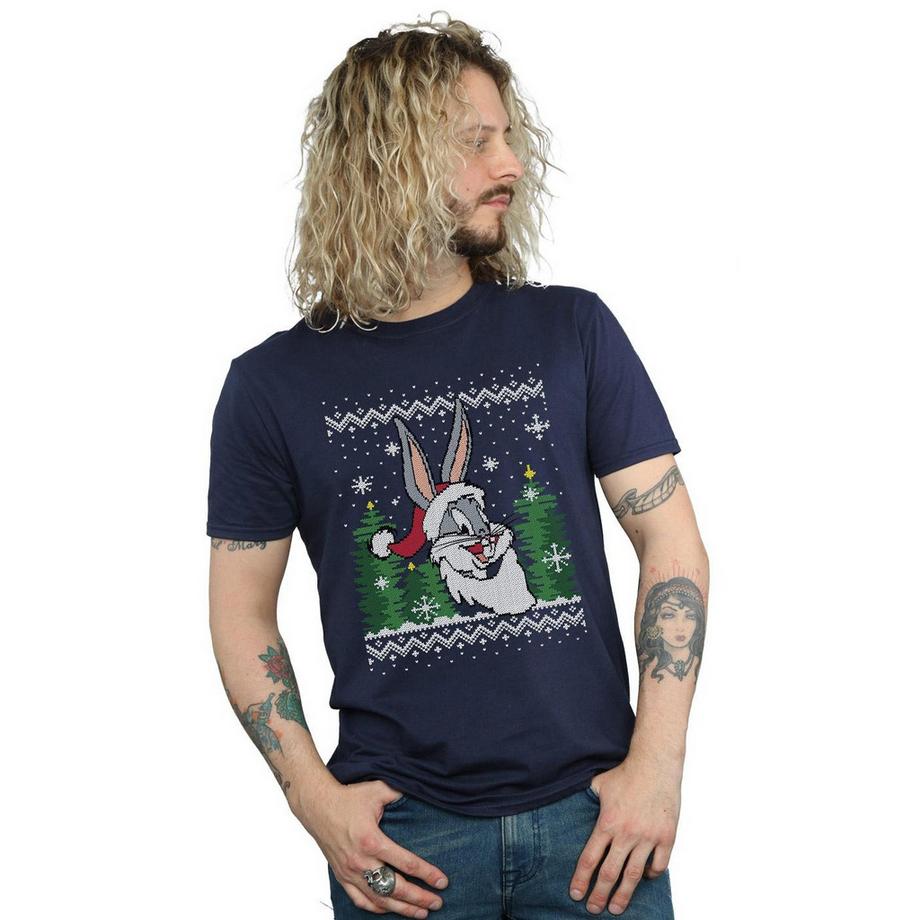 LOONEY TUNES Bugs Bunny Christmas T-Shirt Imprimé  