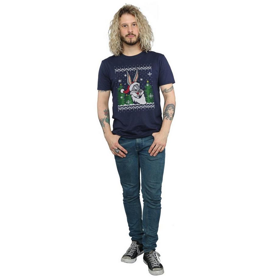 LOONEY TUNES Bugs Bunny Christmas T-Shirt Imprimé  