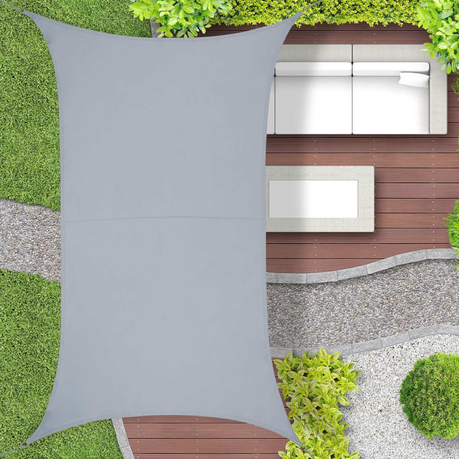 B2X Voile d'ombrage rectangulaire gris clair  