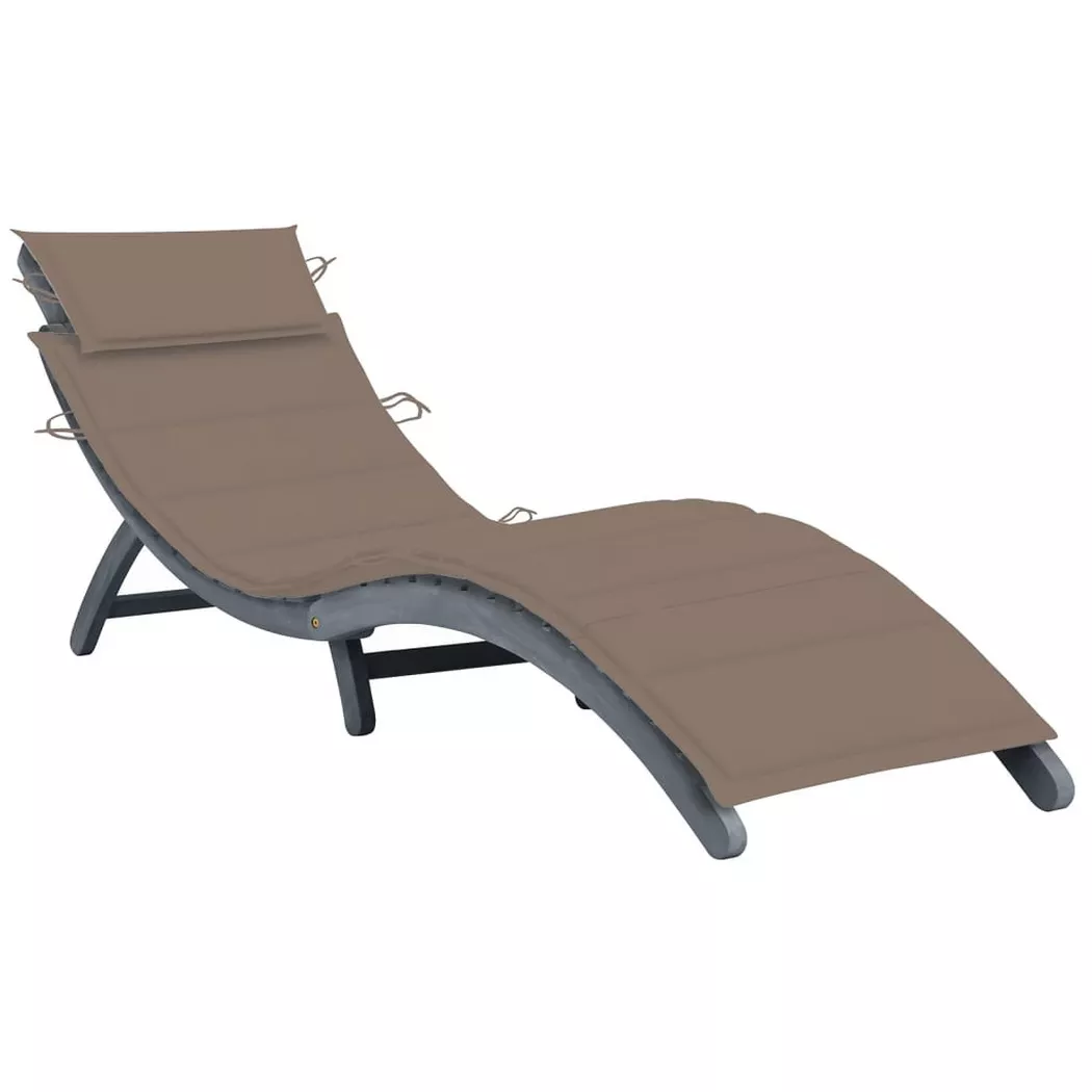 VidaXL - Sonnenliege akazienholz, One Size, Grau