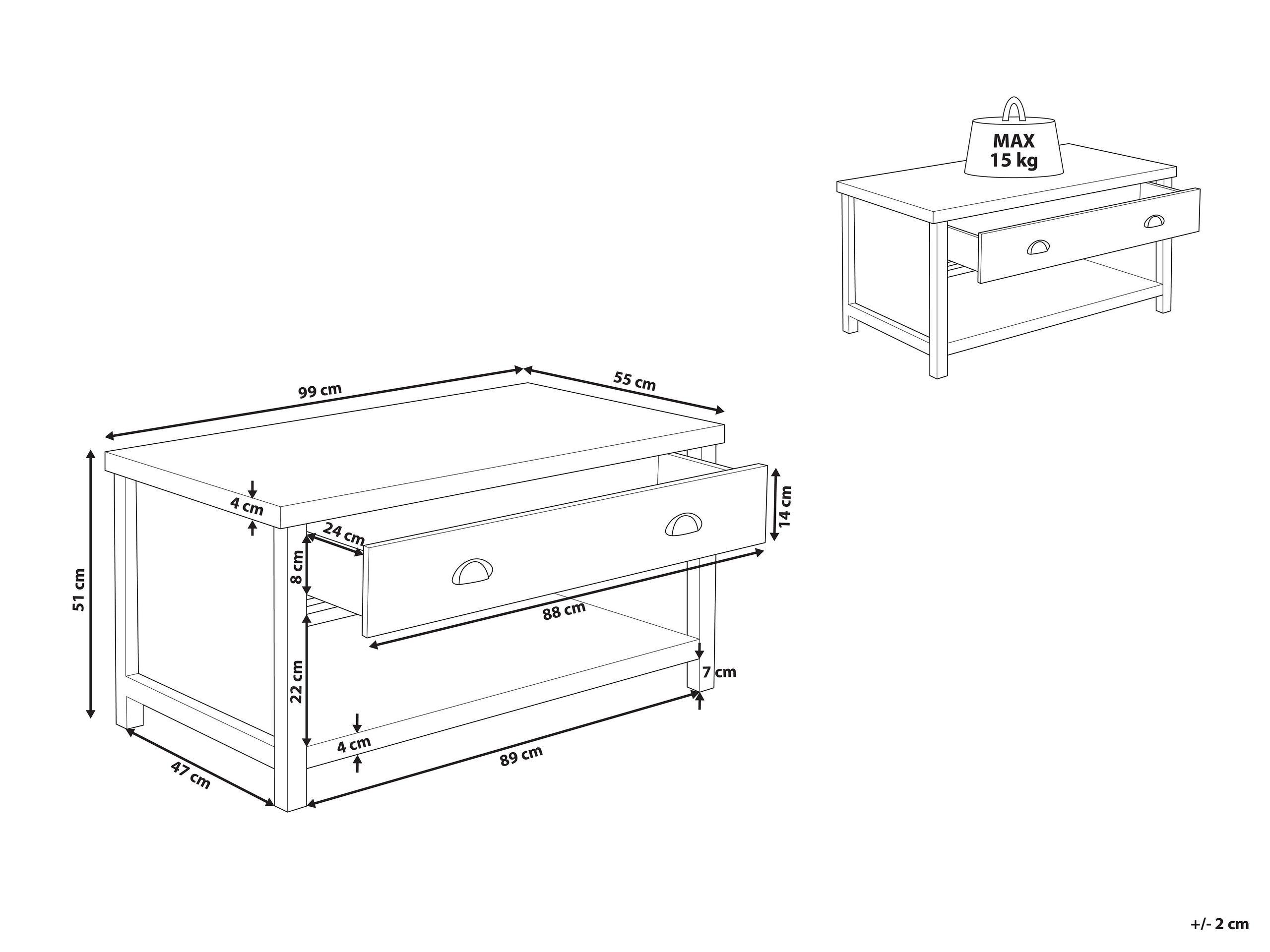 Beliani Table basse en Panneau de particules Traditionnel CLIO  