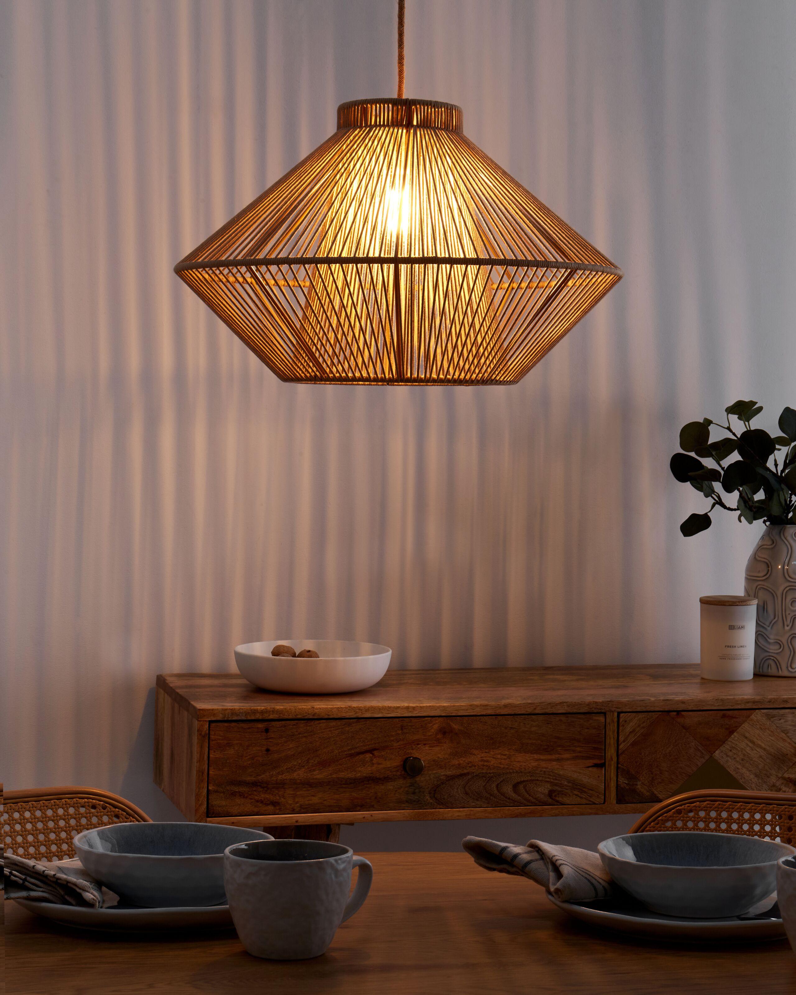 Beliani Lampadario en Cotone Boho PALMETTO  