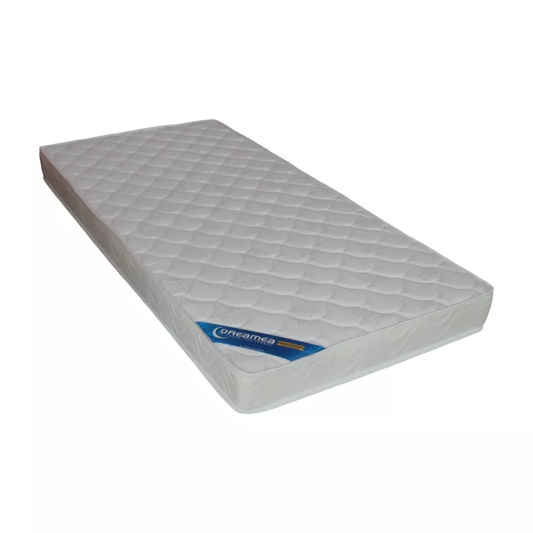 Vente-unique - Matelas mousse ZEUS de DREAMEA épaisseur, 90X190CM, Blanc