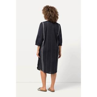 Ulla Popken  Kaftan, Mustersteifen, Oversiezd, V-Ausschnitt, 3/4-Arm 