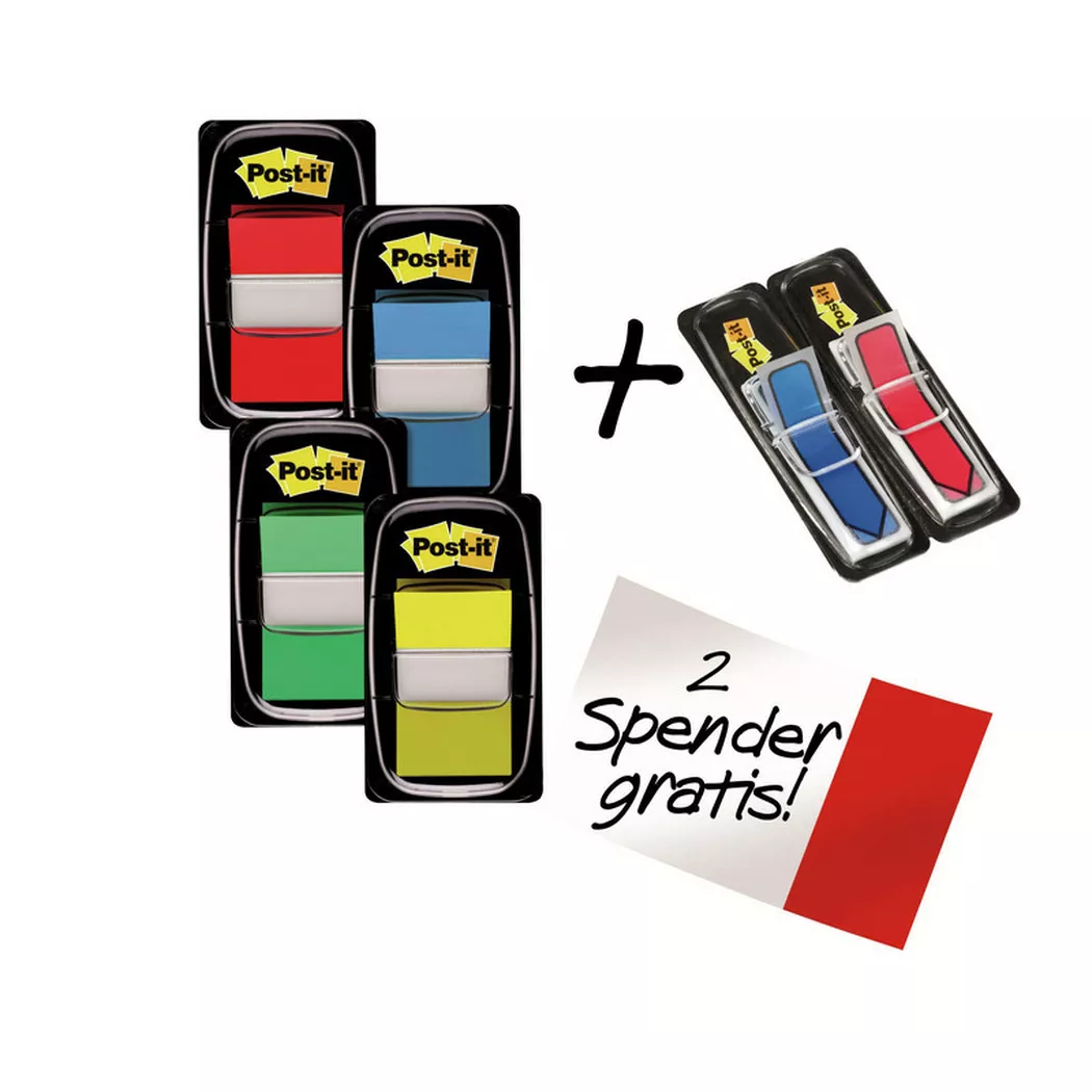 Index Post-it - Lot de 4 index standards + 2 recharges Flèches offertes