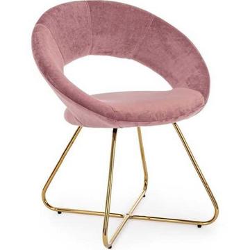 Fauteuil Vanity velours rose