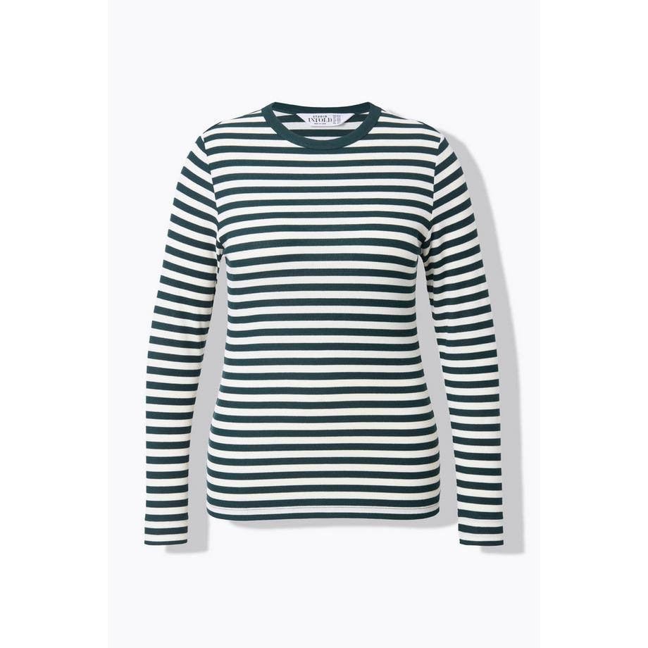 Studio Untold T-shirt Slim Shape Rayé Jersey Côtes Manches Longues  