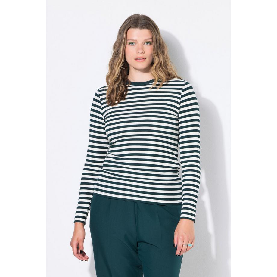 Studio Untold T-shirt Slim Shape Rayé Jersey Côtes Manches Longues  