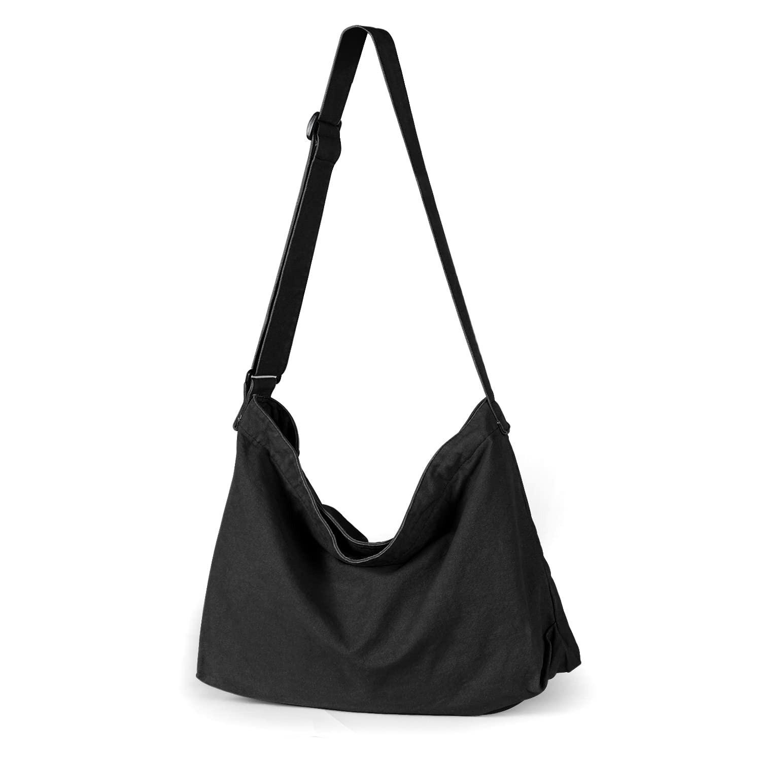 Only-bags.store  Canvas Umhängetasche, Canvas Crossbody Bag Große Umhängetasche mit verstellbarem Riemen 