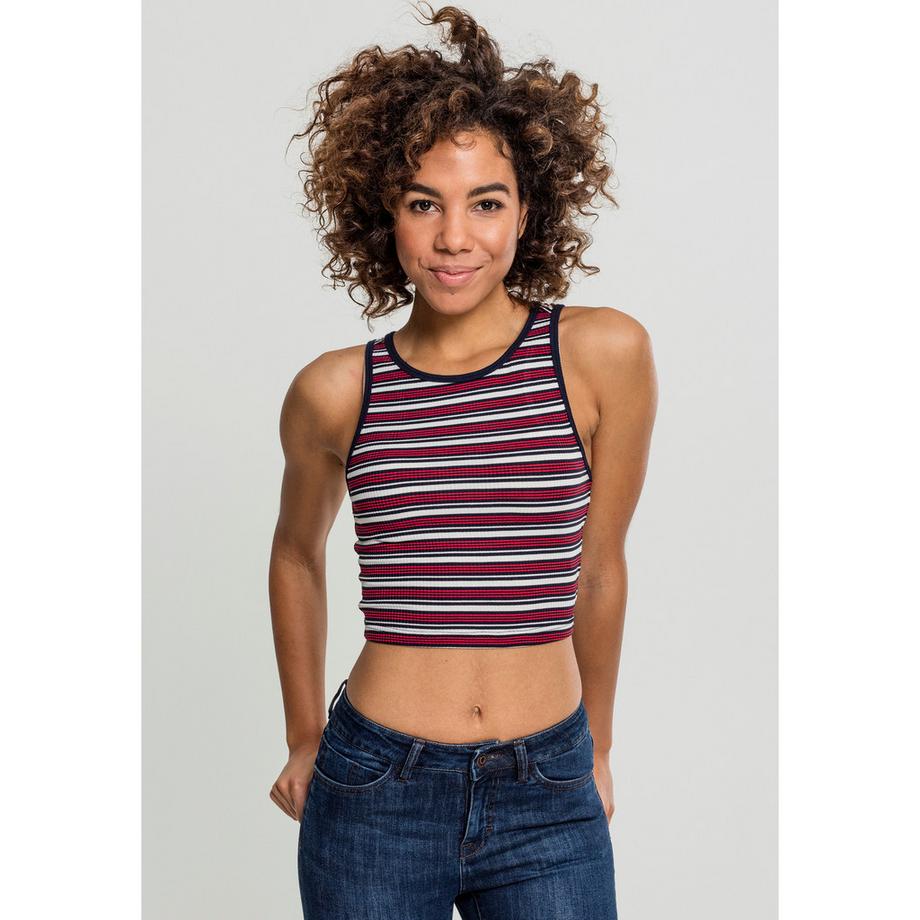 URBAN CLASSICS Crop Top a Costine Racerback a Righe  