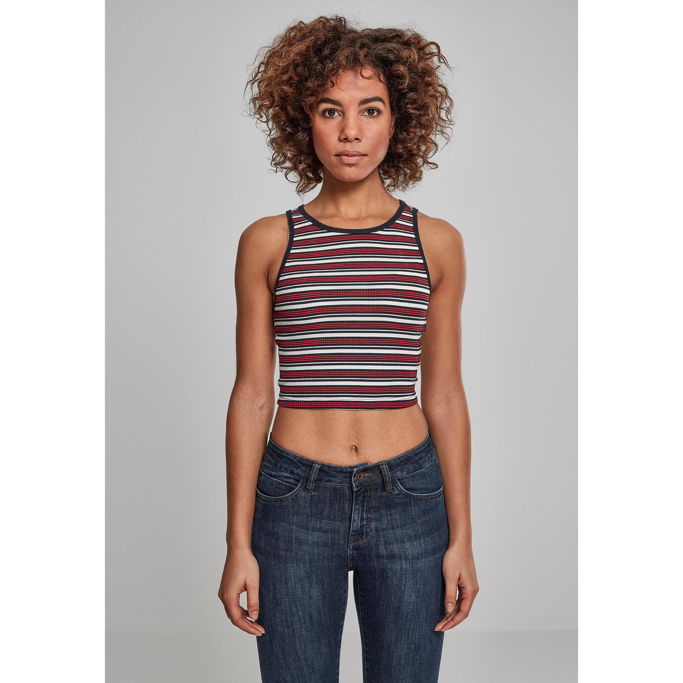 URBAN CLASSICS  crop top urban cassic stripe 