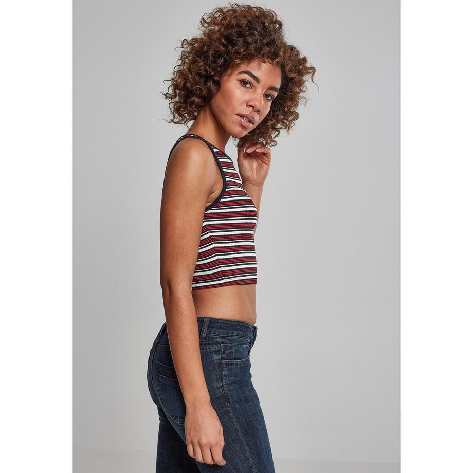 URBAN CLASSICS Crop Top a Costine Racerback a Righe  