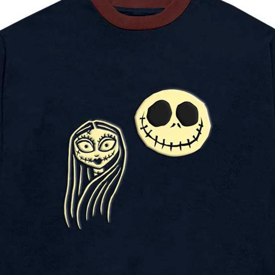 The Nightmare Before Christmas Maglietta manica lunga con stampa facce  