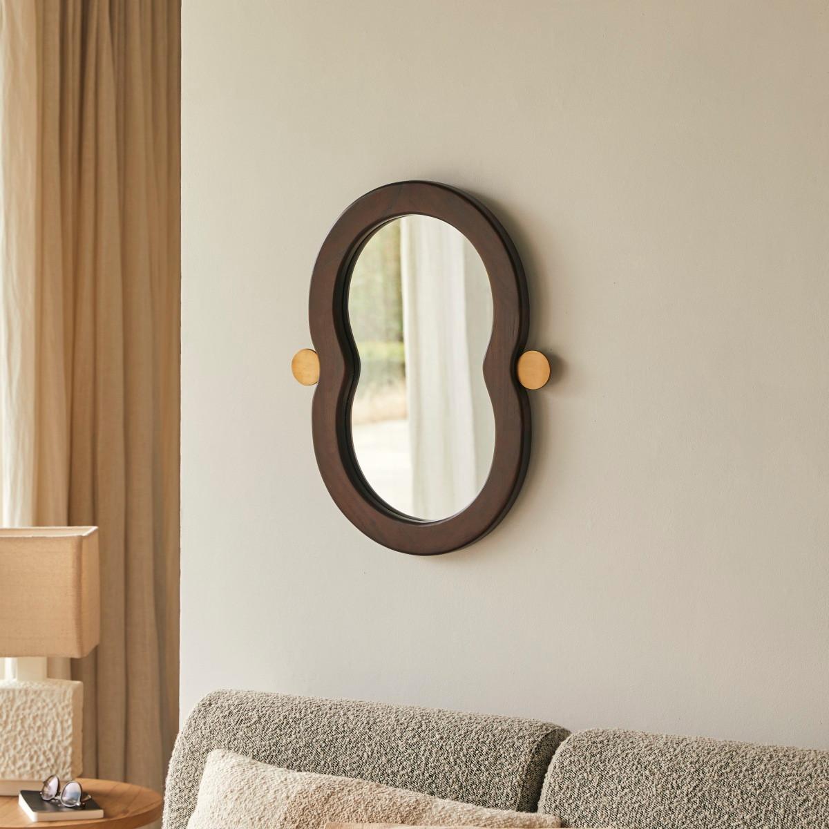 Tikamoon Specchio in legno di mindi 60x40 cm Agate  