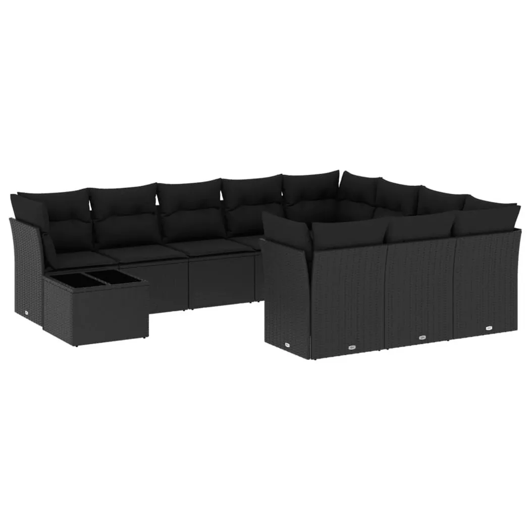VidaXL - Ensemble de canapés de jardin rotin synthétique, One Size, Noir