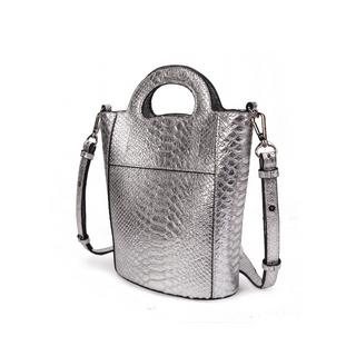 Kate Lee  Leder Schultertasche Cannes silberfarben 