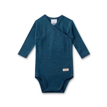 Merino/Seide Wickelbody uni blau