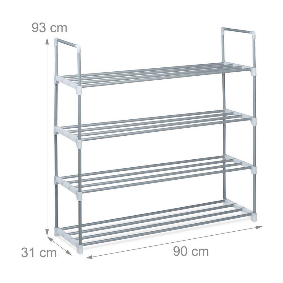 B2X Ripiano per scarpe in metallo argentato  