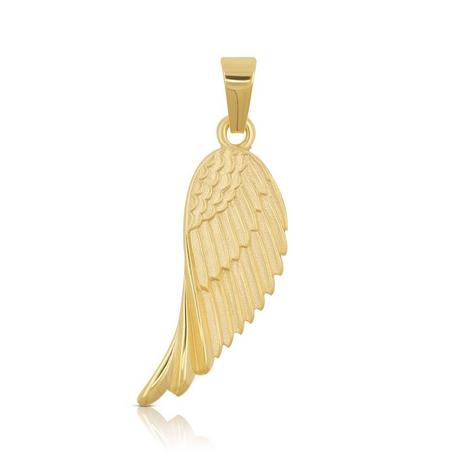 MUAU Schmuck  Pendentif aile d'ange en or jaune 750, 27x14mm 