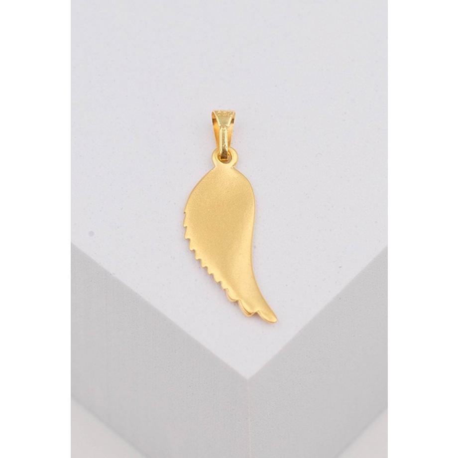 MUAU Schmuck  Pendentif aile d'ange en or jaune 750, 27x14mm 