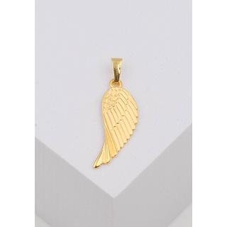 MUAU Schmuck  Pendentif aile d'ange en or jaune 750, 27x14mm 