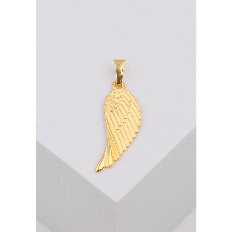 MUAU Schmuck  Pendentif aile d'ange en or jaune 750, 27x14mm 