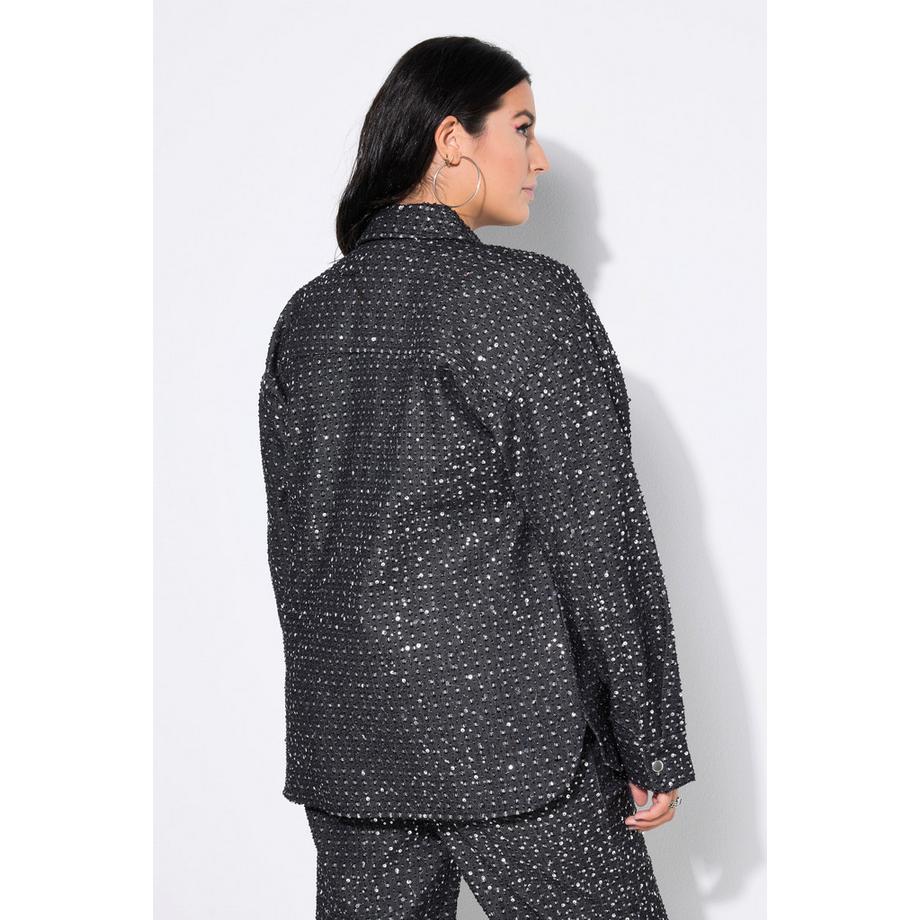 Studio Untold Veste-chemisier Oversize Paillettes Aspect Jean  