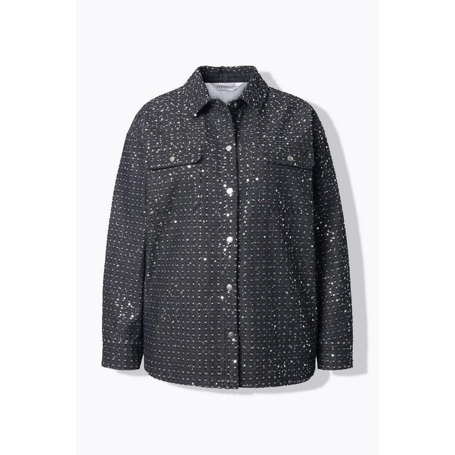 Studio Untold Veste-chemisier Oversize Paillettes Aspect Jean  