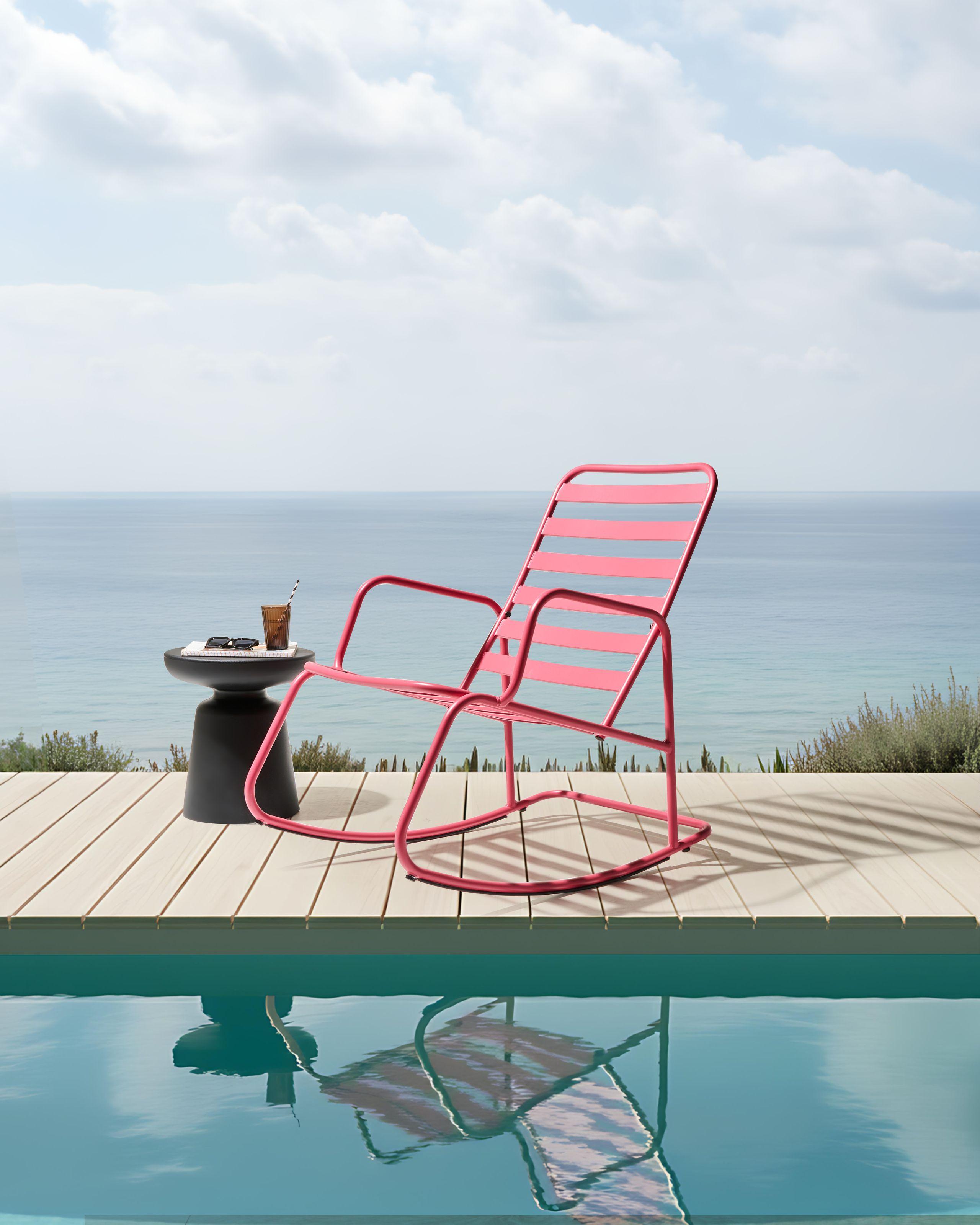 Beliani Garten-Schaukelstuhl aus Aluminium Modern TURI  