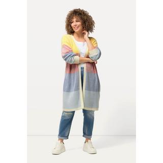 Ulla Popken  Cardigan long oversized en forme d'œuf, coupe ouverte 