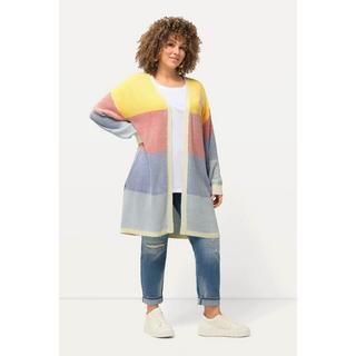 Ulla Popken  Cardigan long oversized en forme d'œuf, coupe ouverte 